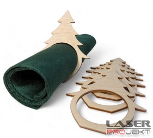 Serwetnik pierścień na serwetki Choinka - 6szt