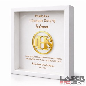 Ramka 3D Pamiątka Pierwszej Komunii Świętej Personalizowany Prezent Komunia