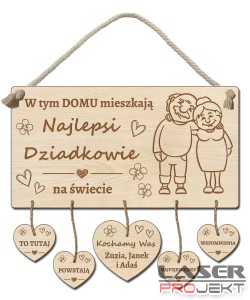 Zawieszka tabliczka DZIEŃ BABCI I DZIADKA grawer